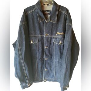 Vintage Phat Farm men’s dark Denim Jacket XXL Baggy Fit Hip Hop Y2K,